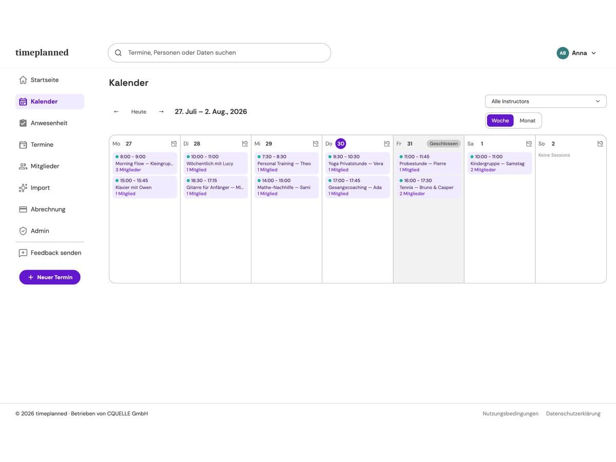 Timeplanned Scheduling SaaS
